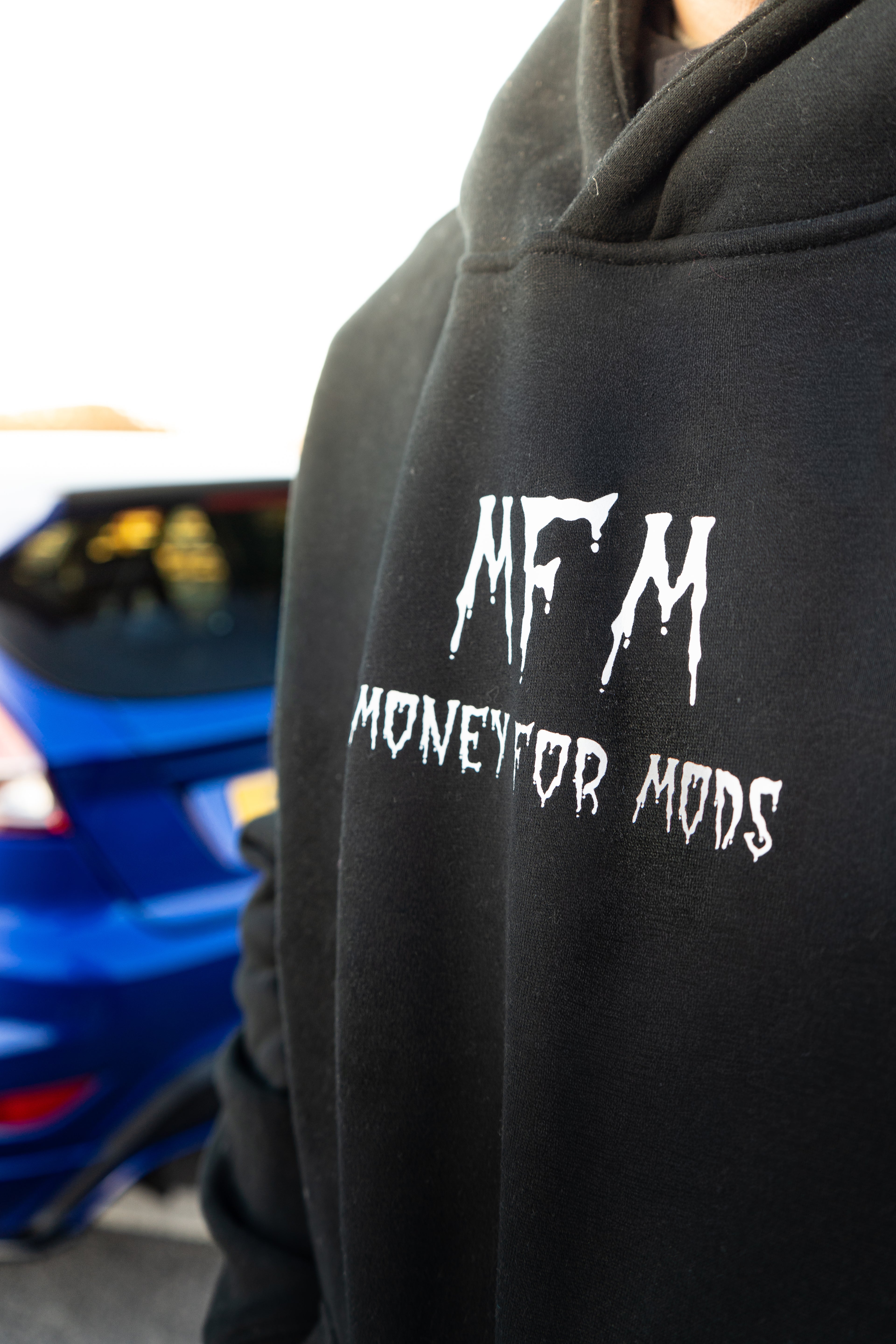 Spooky design oversized fleeced hoodie