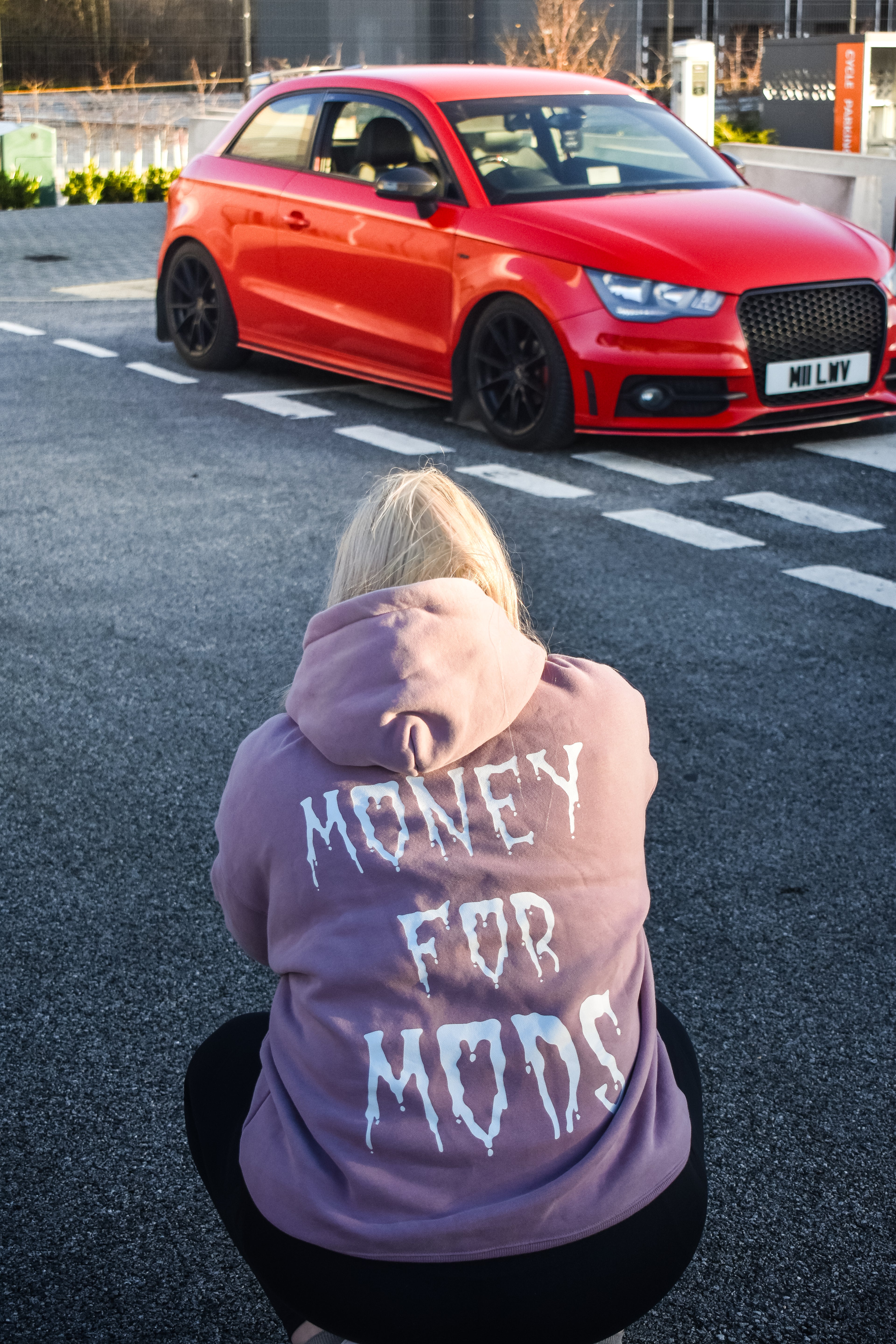 Spooky design oversized fleeced hoodie