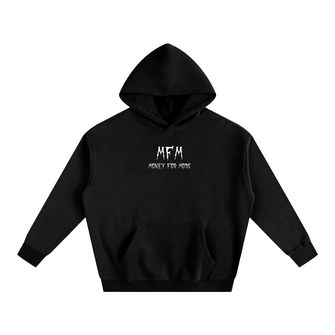 Spooky design oversized fleeced hoodie