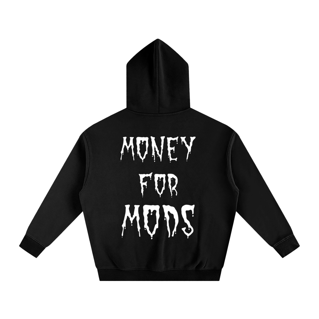 Spooky design oversized fleeced hoodie