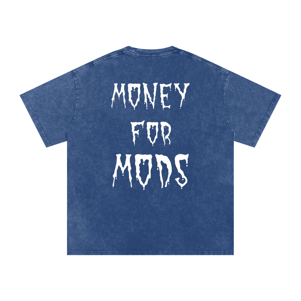Spooky Design Snow Washed Oversized T-Shirt